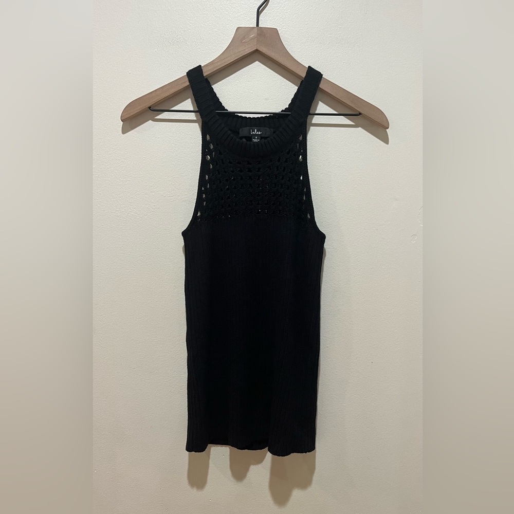 Lulus Ultimate Upgrade Black Sleeveless Ribbed Knit Tank Top - Womens Size Small